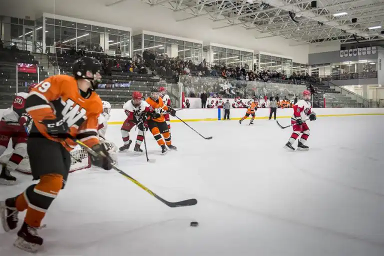 ice arena with innovox audio loudspeakers