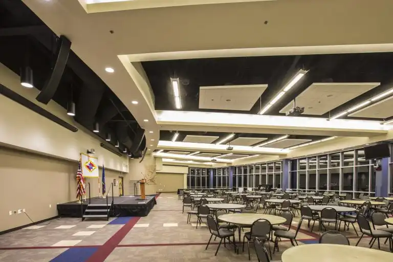 Bismarck State College, Bismarck ND meeting space with innovox audio loudspeakers
