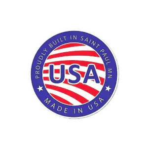 Circular made in USA logo with USA text
