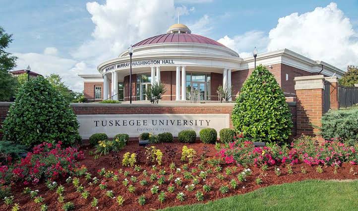 Tuskegee University entrance with landscaping.
